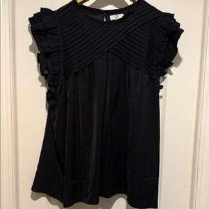 Entro Black Ruffle Sleeve Blouse